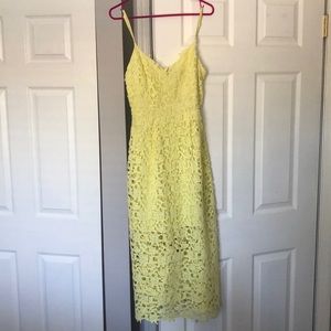 ASTR Lace A Line Midi Dress - Yellow
